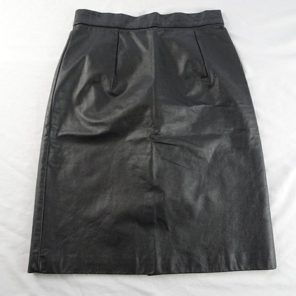 Vintage J. Robert Leathers Women Black Skirt Size 8
